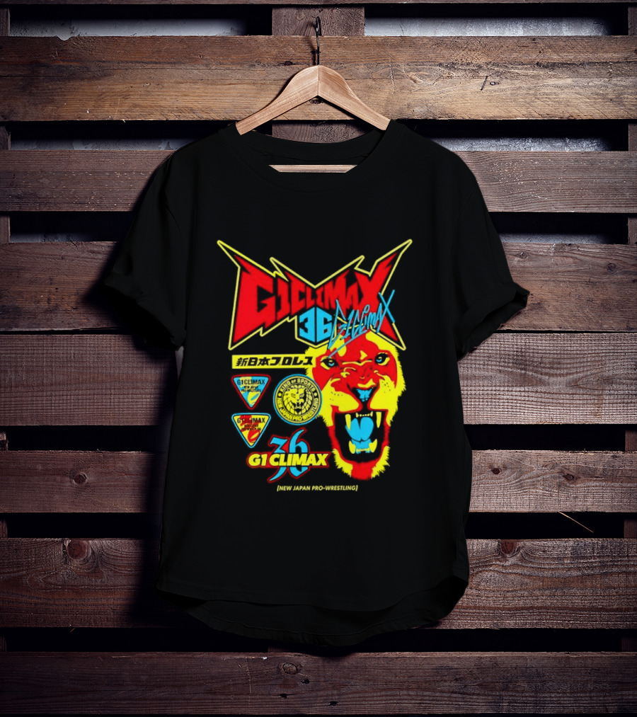 New Japan Pro Wrestling G1 Climax 36 Lion Mark King Of Sports Retro Wrestling T-Shirt