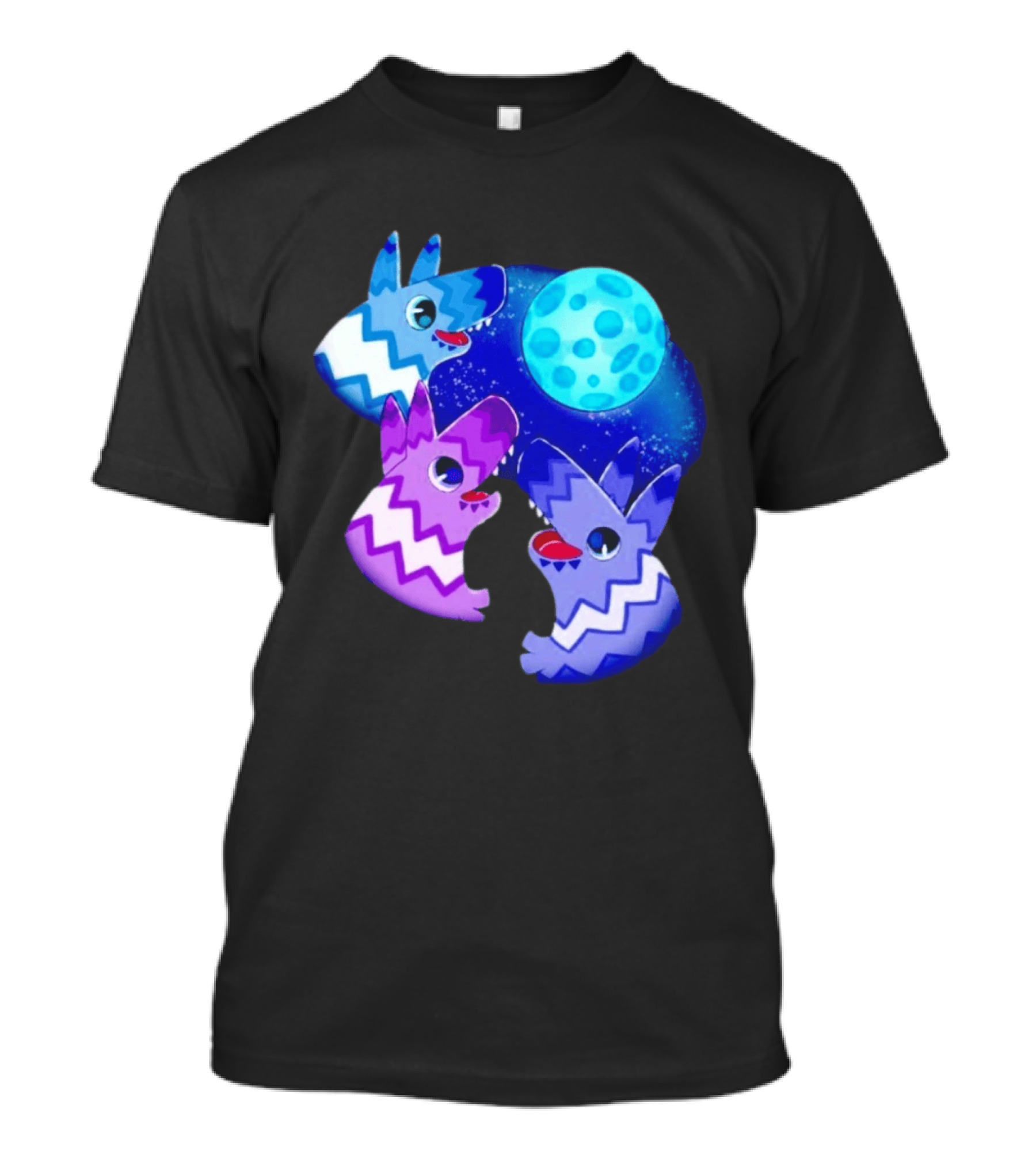 Pinata Dogs Howling At The Moon Blue Zigzag T-Shirt