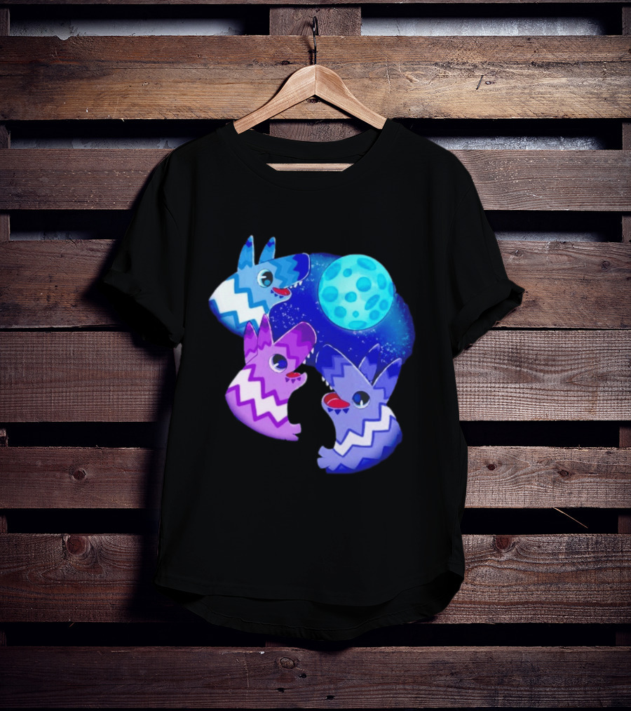 Pinata Dogs Howling At The Moon Blue Zigzag T-Shirt