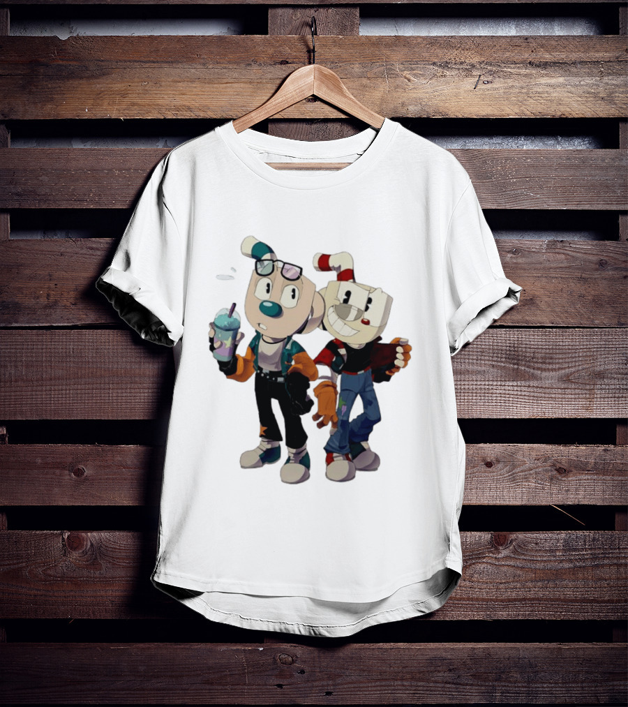 Cuphead And Man Cool Style Characters From Cuphead Video Game T-Shirt