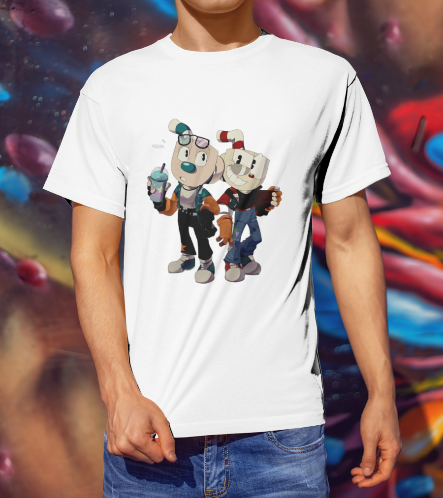 Cuphead And Man Cool Style Characters From Cuphead Video Game T-Shirt