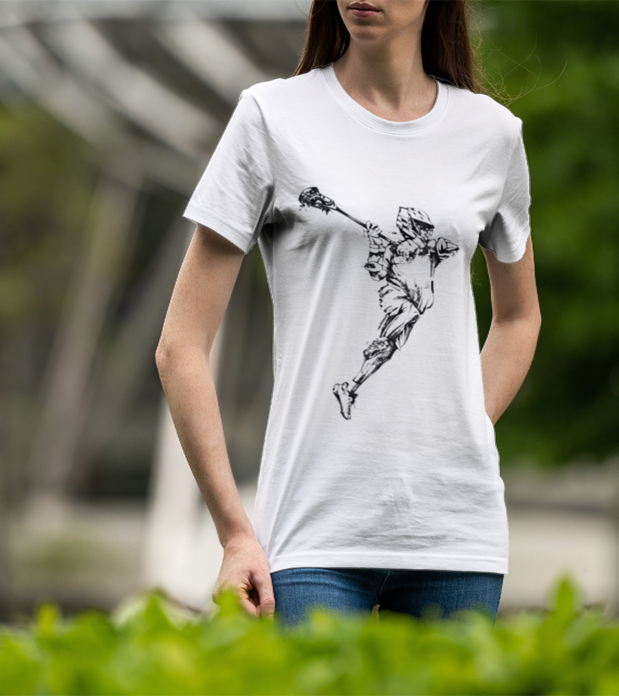 Lacrosse Athlete Dynamic Shot Preparation In Action T-Shirt