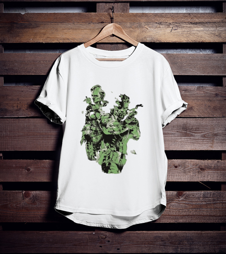 Naked Snake And The Boss Metal Solid 3 Snake Eater Iconic Duo Camouflage T-Shirt
