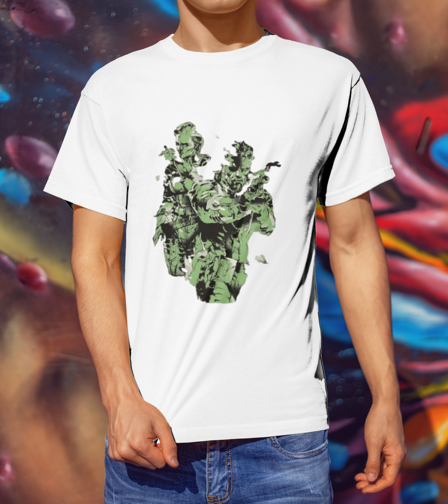 Naked Snake And The Boss Metal Solid 3 Snake Eater Iconic Duo Camouflage T-Shirt