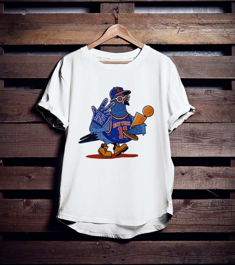 New York Knicks NBA Pigeon Bing Bong 26 73 70 Trophy T-Shirt