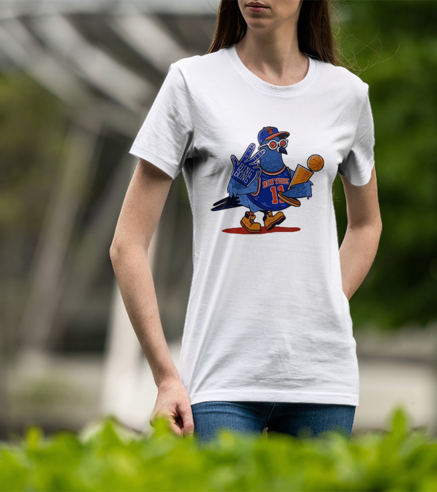New York Knicks NBA Pigeon Bing Bong 26 73 70 Trophy T-Shirt