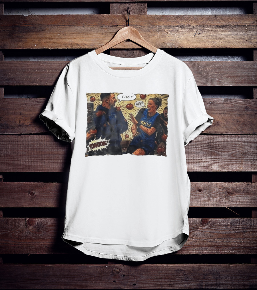 Chicago Sky Basketball Seriously Hey Tomatoes Comic Scene T-Shirt