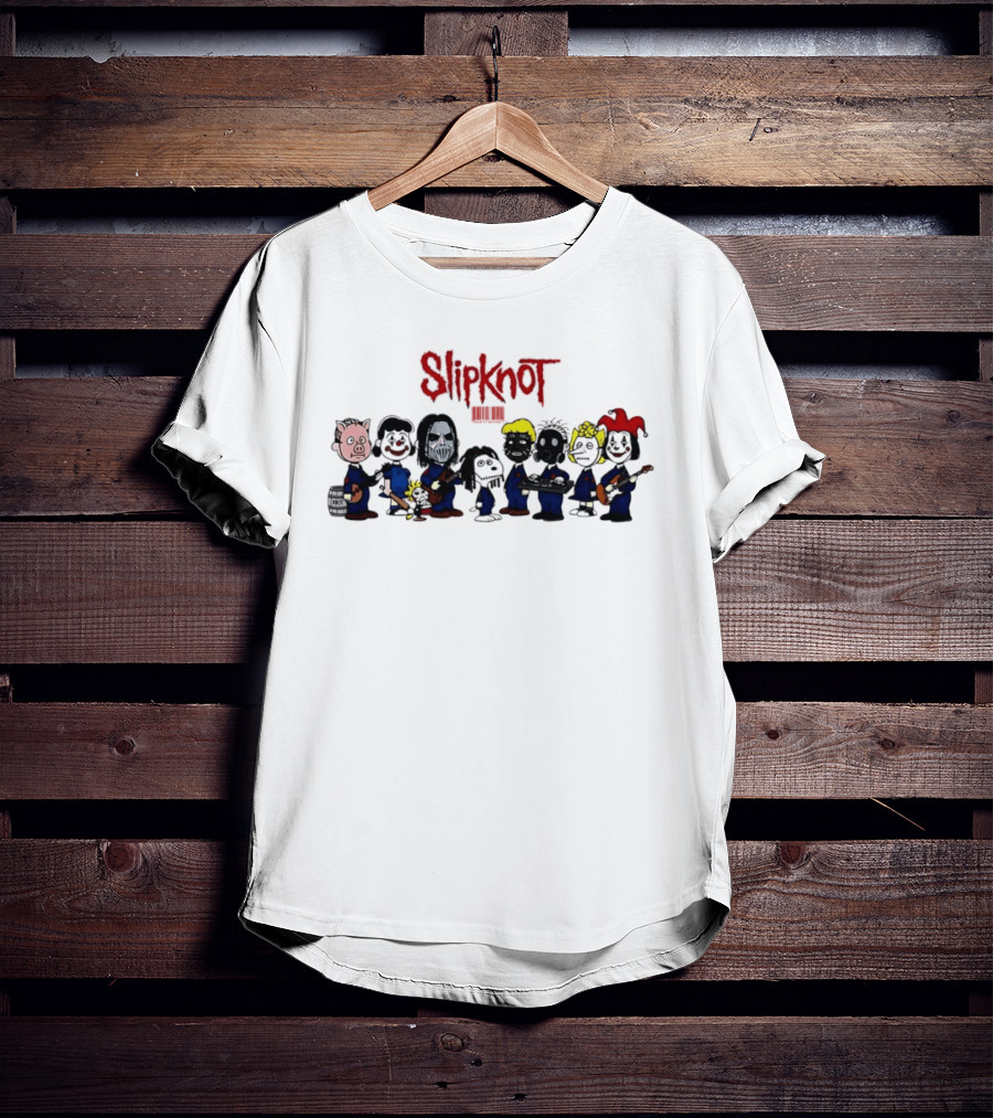 Slipknot Peanuts Characters Mashup Band Members T-Shirt