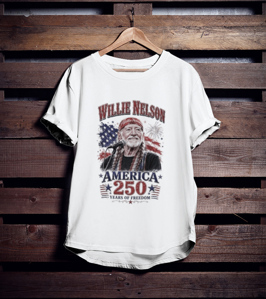 Willie Nelson America 250 Years Of Freedom Stars And Stripes Celebration T-Shirt