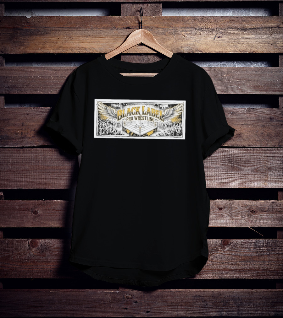 Black Label Pro Wrestling Winged Ring Fans Indie Wrestling T-Shirt