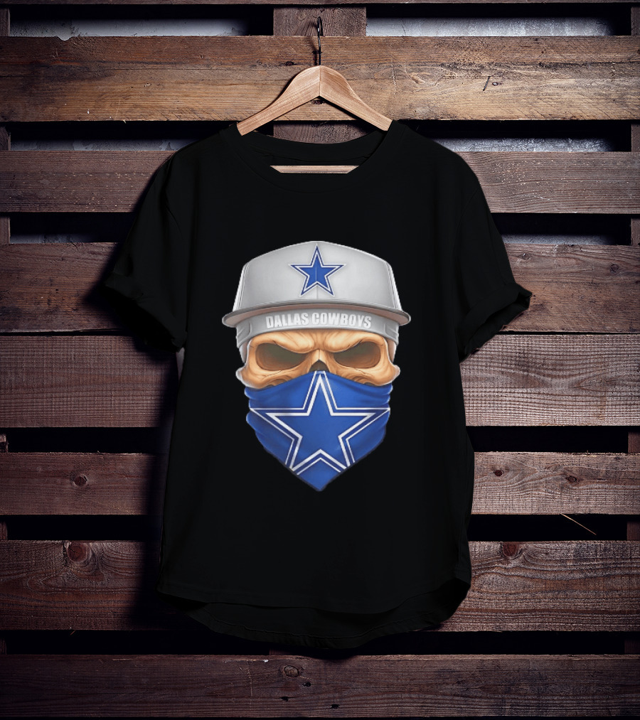 Dallas Cowboys Skull Bandana Cap Men Star T-Shirt