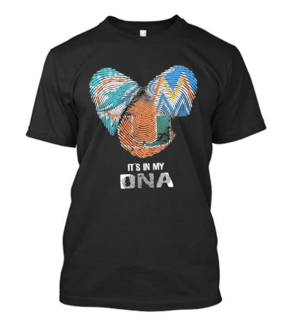 Dolphins Marlins Hurricanes It's In My DNA Fingerprint T-Shirt