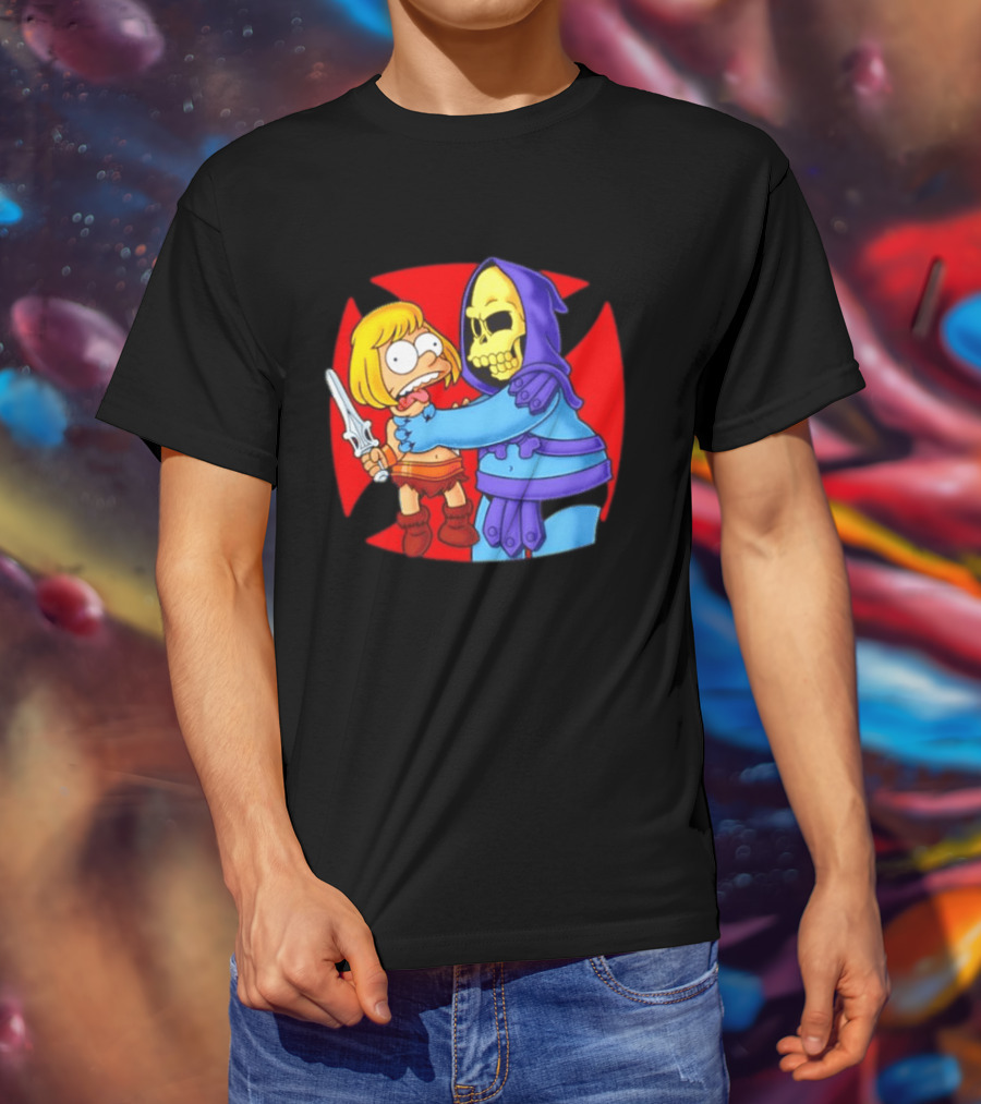 He Man Skeletor Masters Of The Universe Bart Simpson Mashup T-Shirt