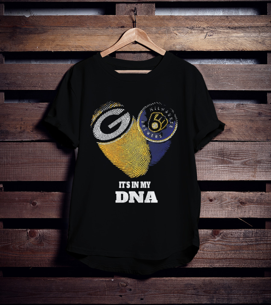 It Is In My DNA Green Bay Packers Milwaukee Brewers T-Shirt