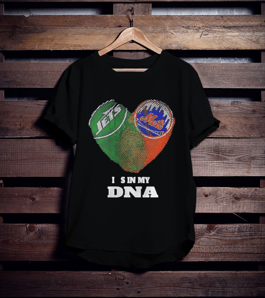 New York Jets Mets Heart Fingerprint It Is In My DNA T-Shirt