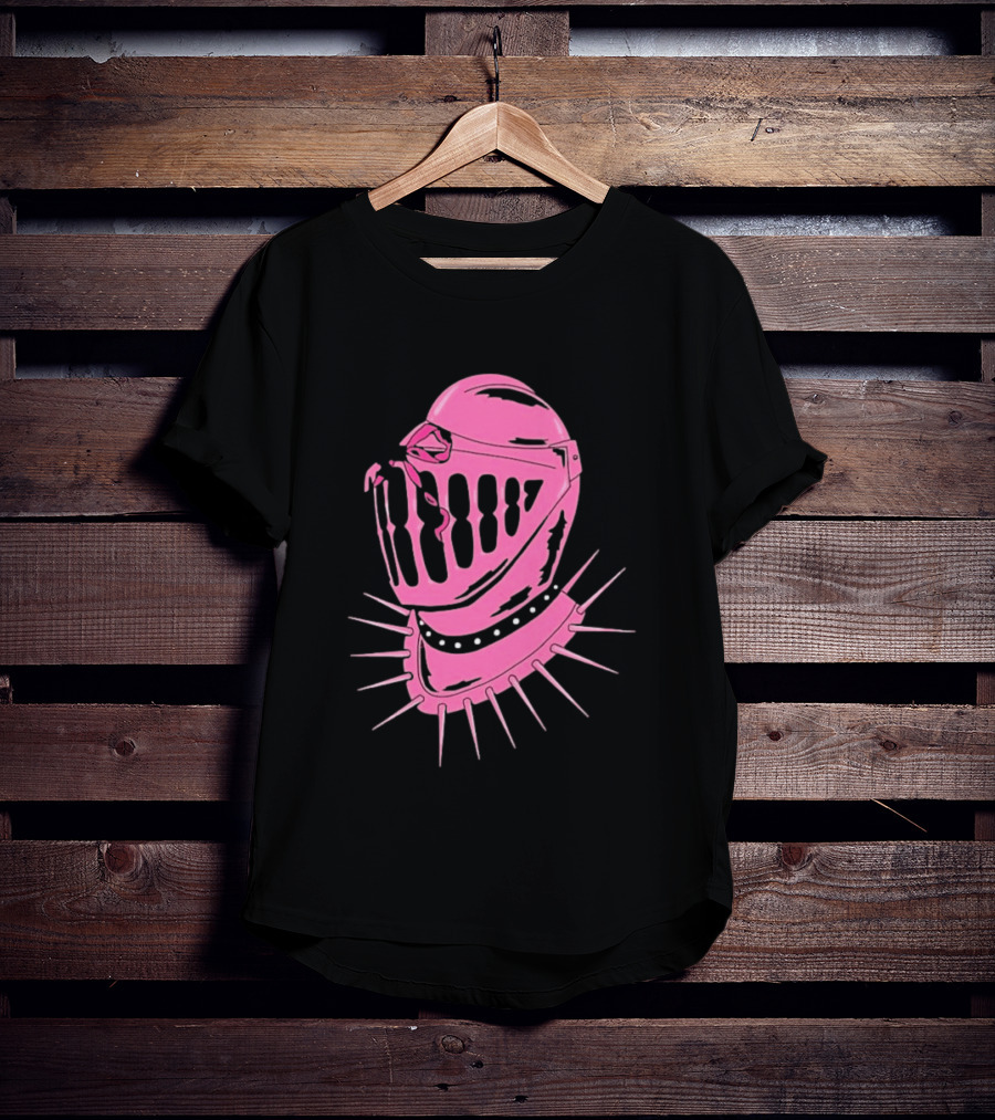 Knight Helmet With Pink Bow And Spiked Choker Aesthetic T-Shirt