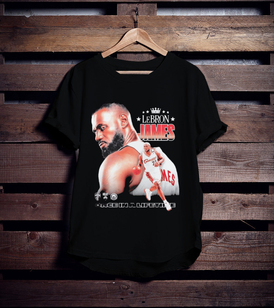 LeBron James Cleveland Cavaliers Once In A Lifetime NBA Heat Championships T-Shirt