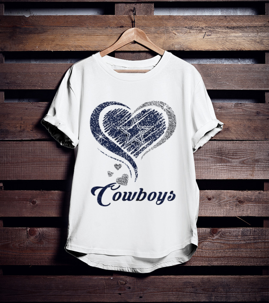 Dallas Cowboys Heart Glitter T-Shirt
