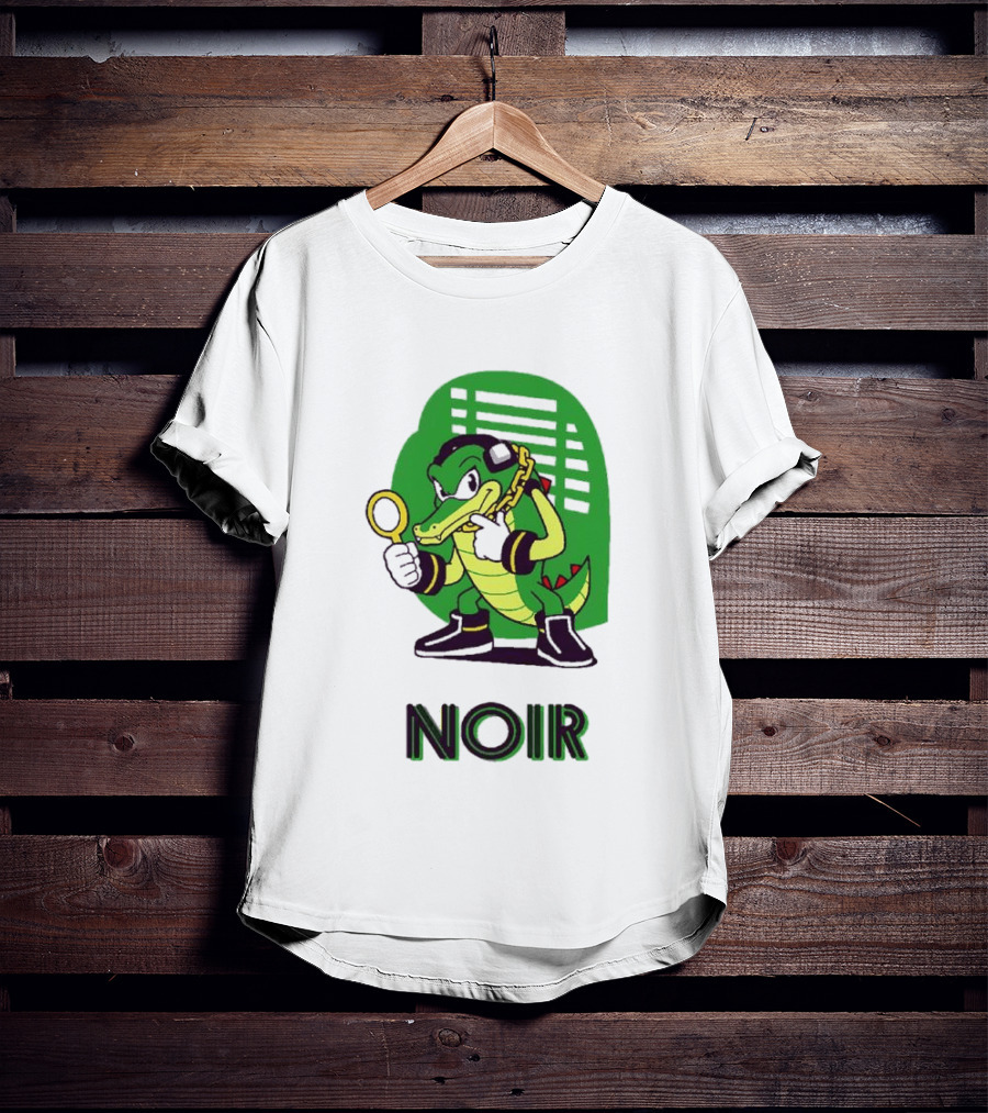Vector The Crocodile Chaotix Detective Agency Noir Magnifying Glass Image T-Shirt