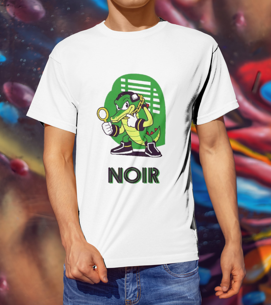 Vector The Crocodile Chaotix Detective Agency Noir Magnifying Glass Image T-Shirt