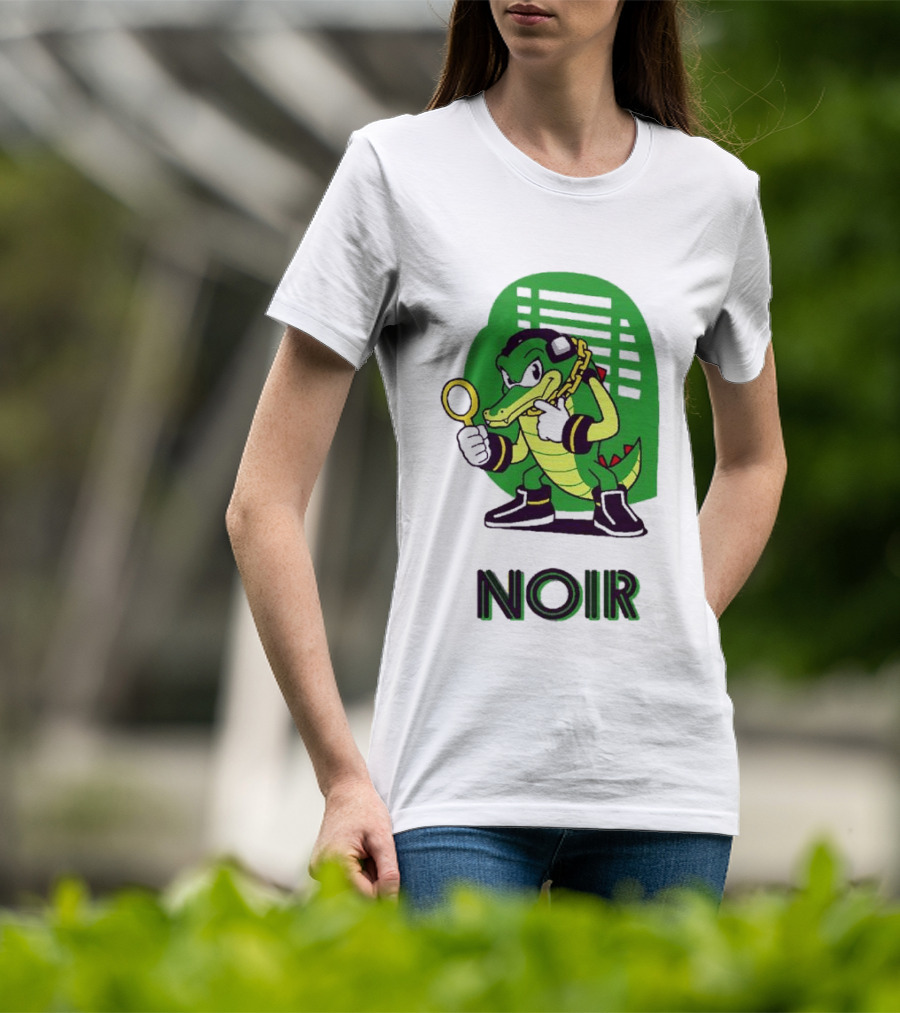 Vector The Crocodile Chaotix Detective Agency Noir Magnifying Glass Image T-Shirt