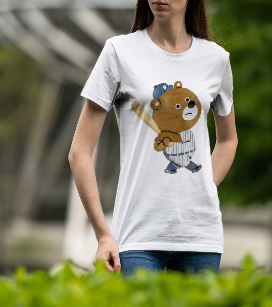 Kuma Bear Takuto Nakagawa Baseball Player Character In Striped Uniform T-Shirt