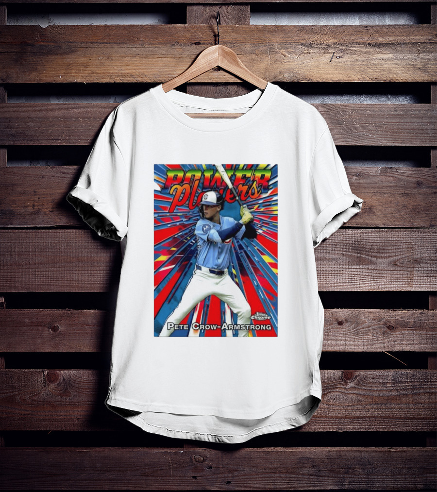 Pete Crow Armstrong Power Players Chicago Cubs Topps Chrome MLB Baseball T-Shirt