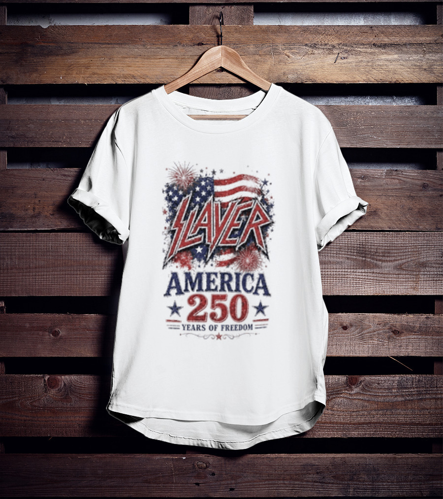 Slayer America 250 Years Of Freedom Stars And Stripes T-Shirt