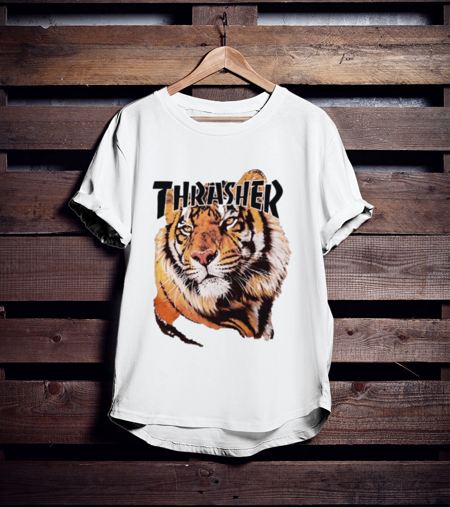 Tiger Thrasher Magazine Wildlife Nature Animal Orange Color T-Shirt