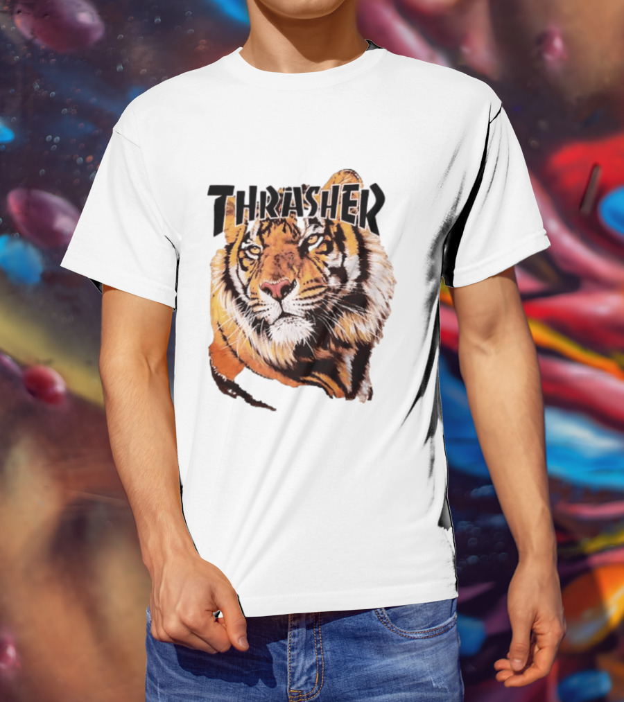 Tiger Thrasher Magazine Wildlife Nature Animal Orange Color T-Shirt