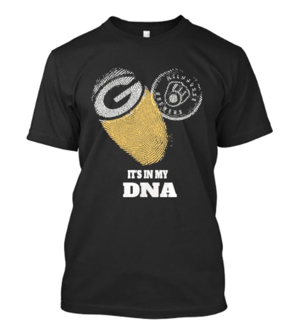 Packers Brewers It's In My DNA Football Baseball Fan Pride T-Shirt