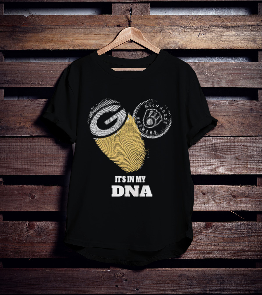 Packers Brewers It's In My DNA Football Baseball Fan Pride T-Shirt