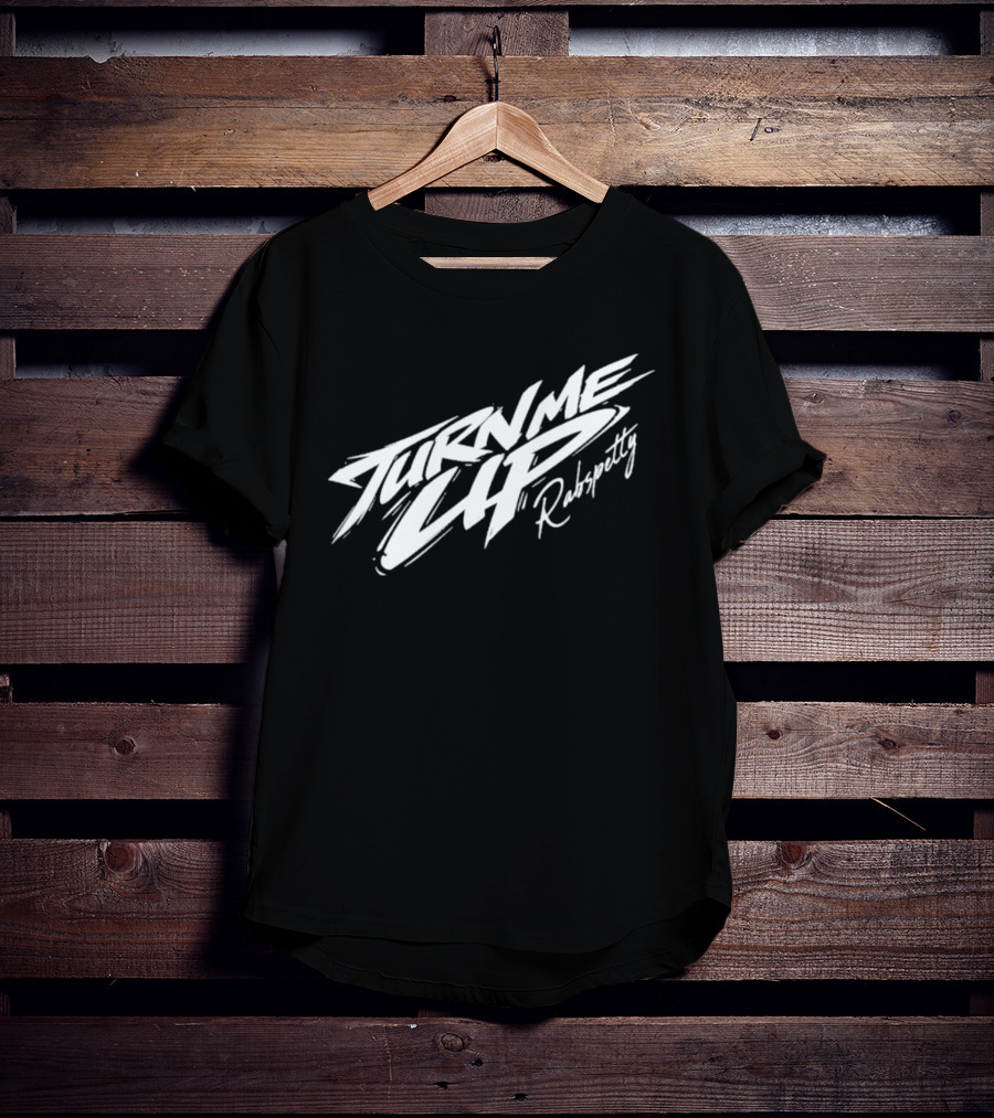 Rabsopetty Turn Me Up Dynamic Script T-Shirt