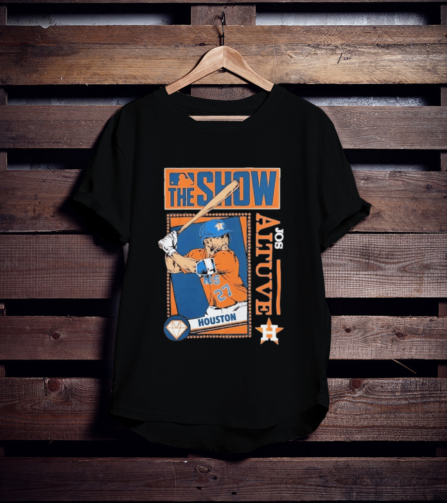 Houston Astros Jose Altuve The Show MLB Player Homage Navy Tri Blend T-Shirt