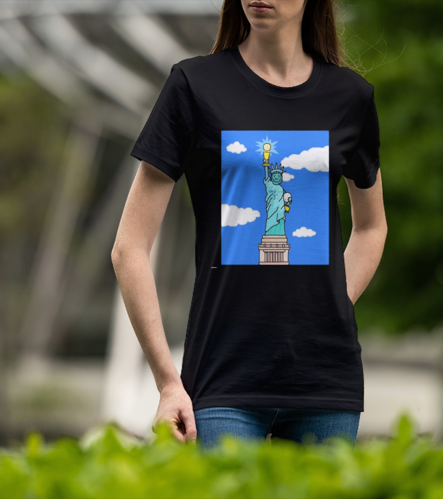Jalen Brunson Statue Of Liberty New York 11 NBA Trophy T-Shirt