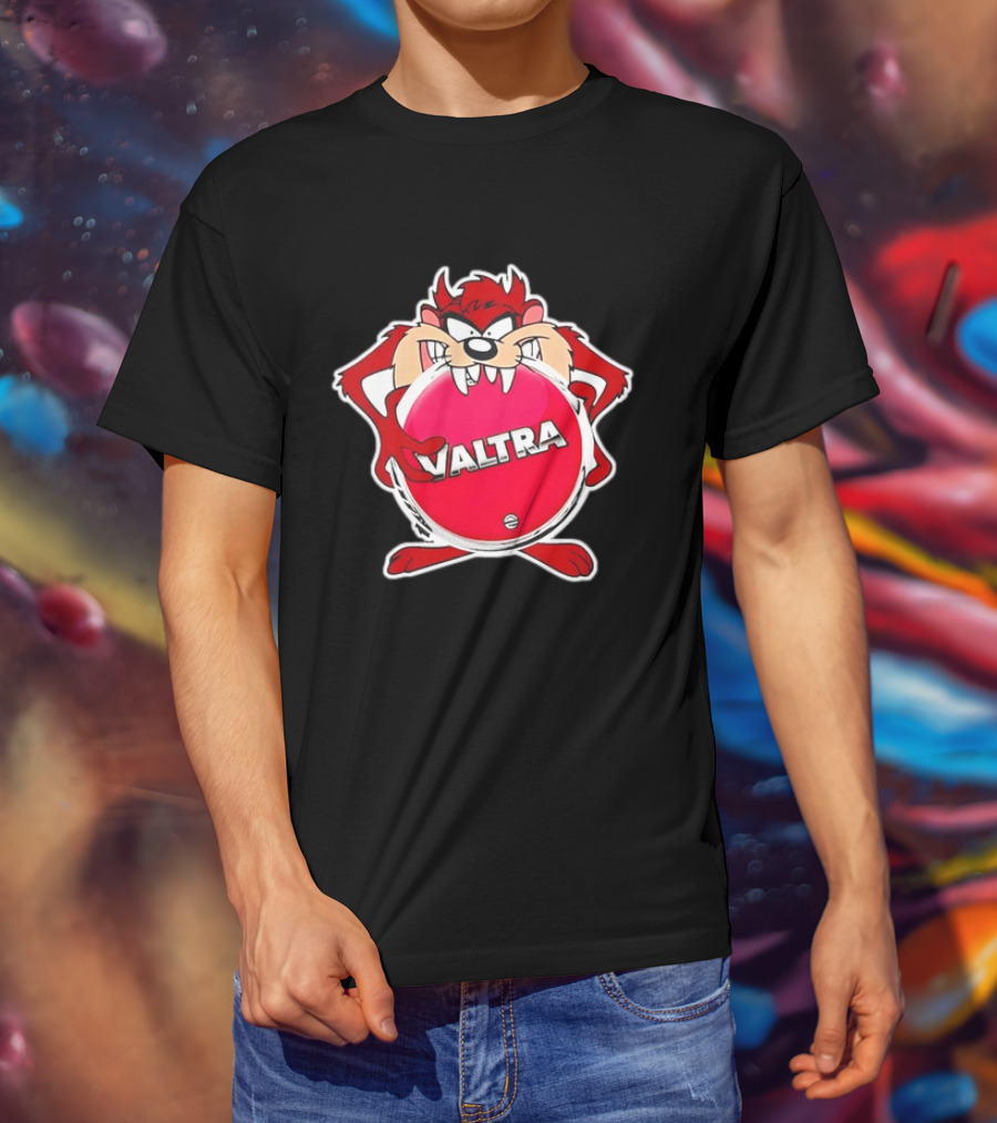 Valtra Tasmanian Devil Character Holding Red Disc T-Shirt