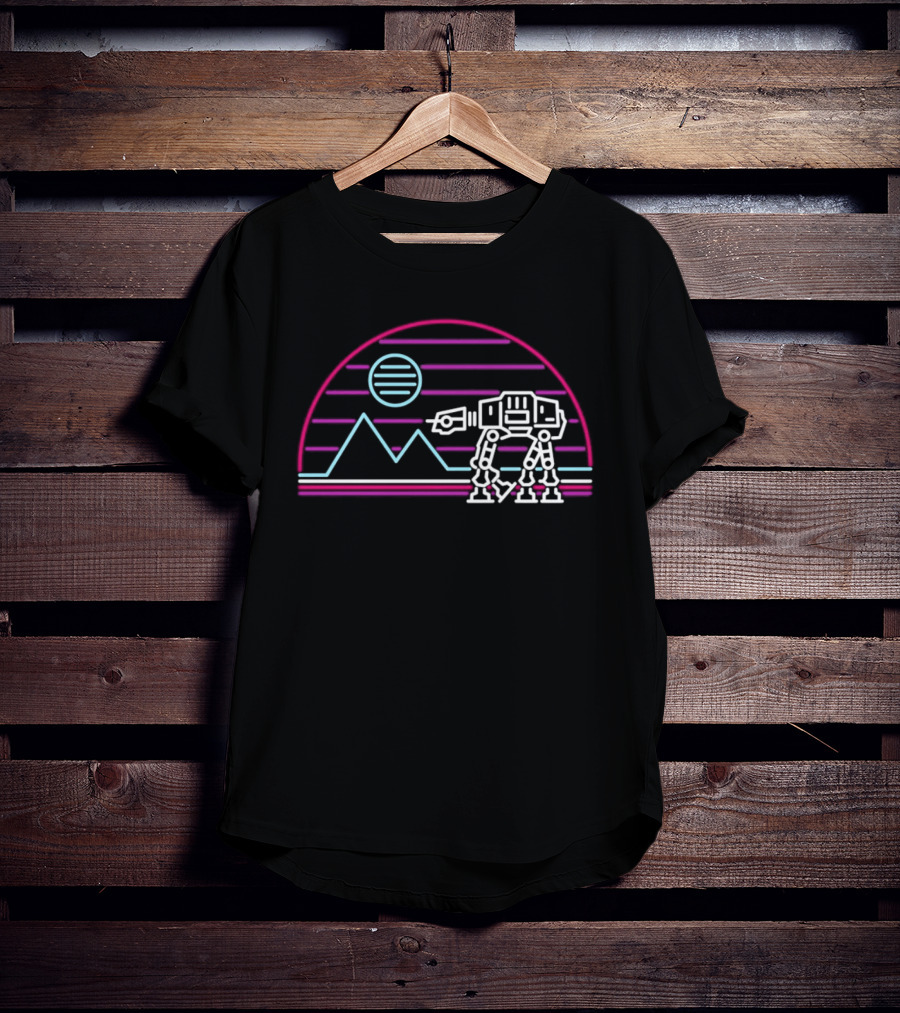 AT AT Walker On Hoth Neon Sign Scene T-Shirt