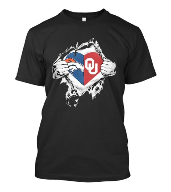 Broncos OU Sooners Heart Blend T-Shirt