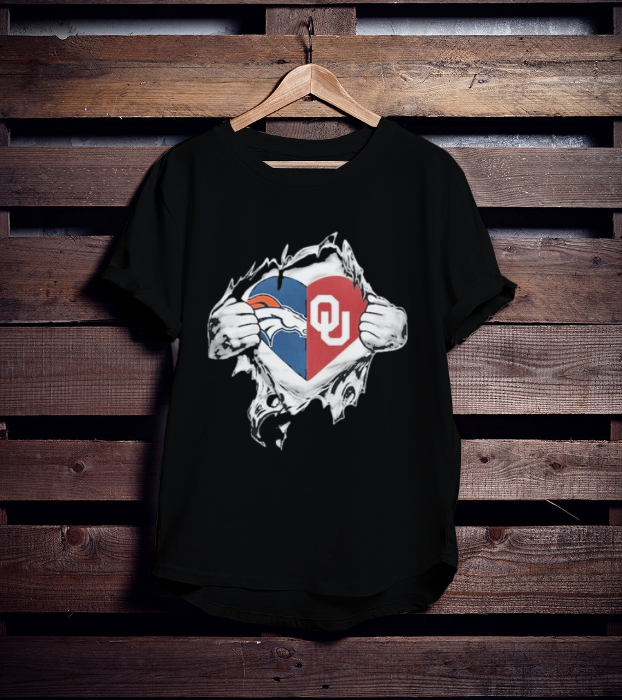 Broncos OU Sooners Heart Blend T-Shirt