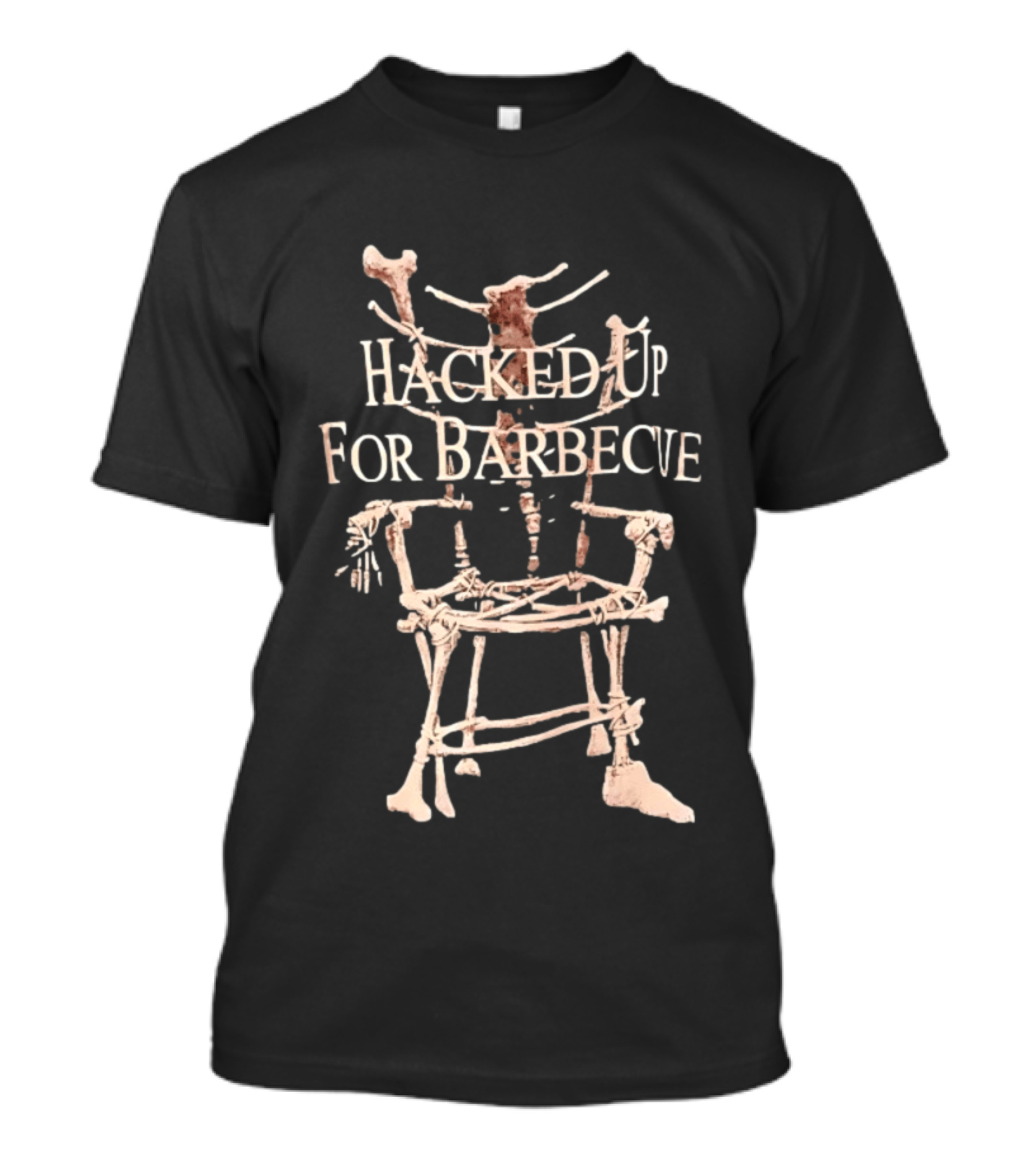 Hacked Up For Barbecue Skeleton Bones Artwork Mortician T-Shirt
