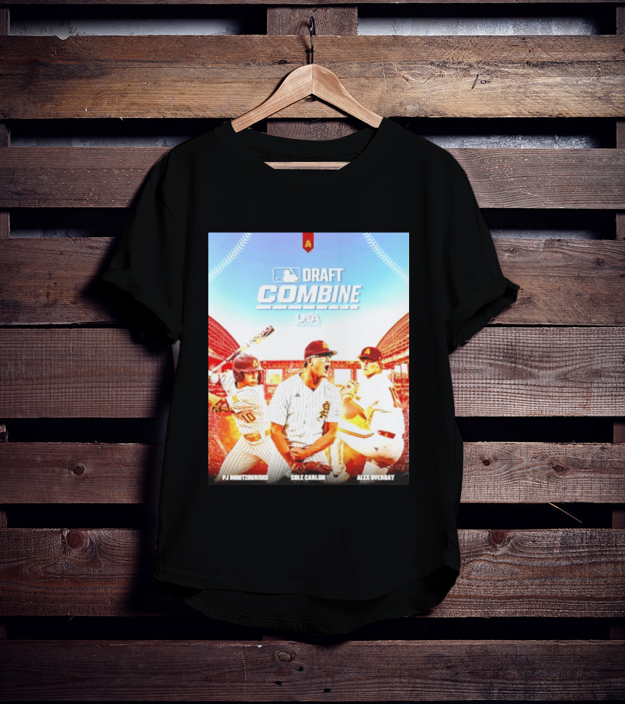 MLB Draft Combine Moutzouridis Carlon Overbay Arizona State Sun Devils Baseball T-Shirt