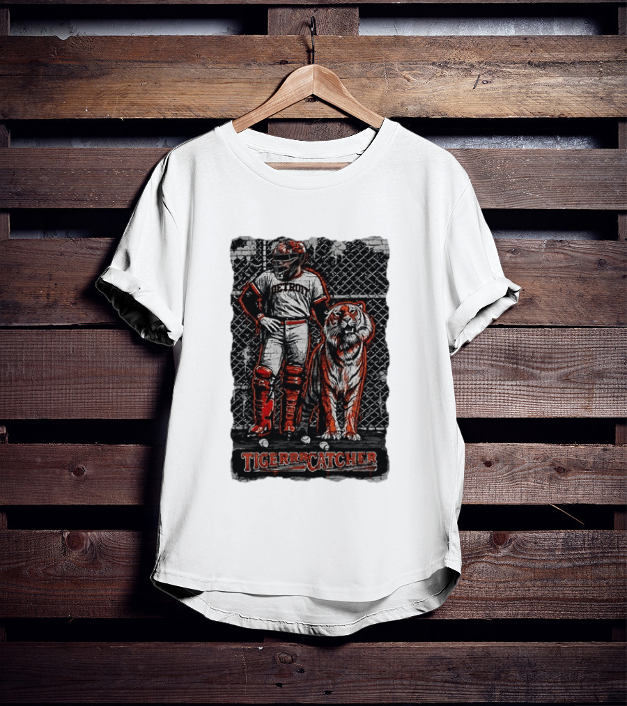 Detroit Tigerrcatcher Baseball Apparel Tiger & Catcher T-Shirt
