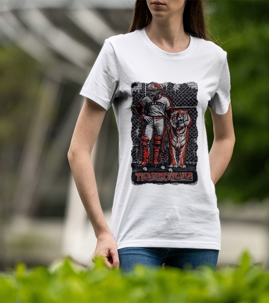 Detroit Tigerrcatcher Baseball Apparel Tiger & Catcher T-Shirt