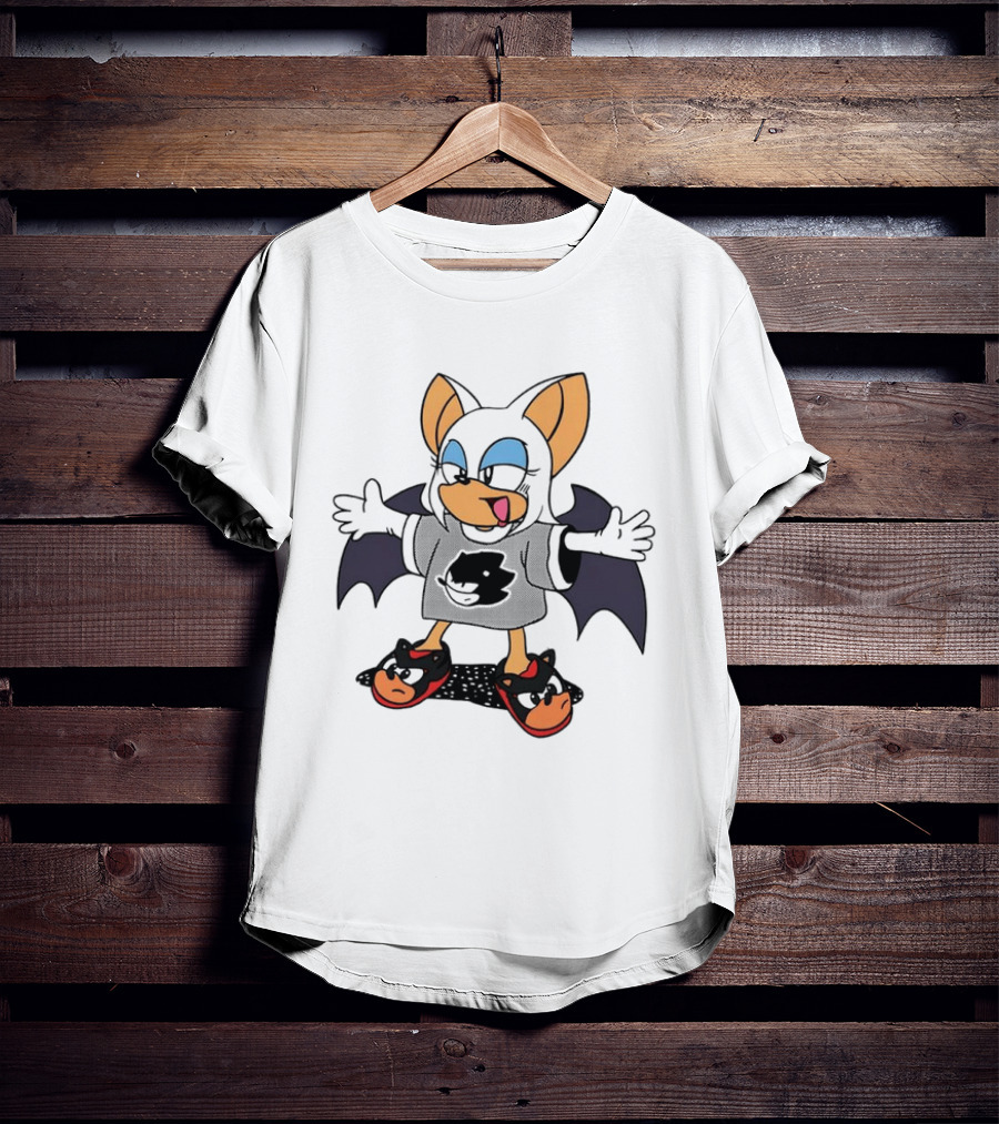 Rouge The Bat Wearing Shadow The Hedgehog Fan T-Shirt