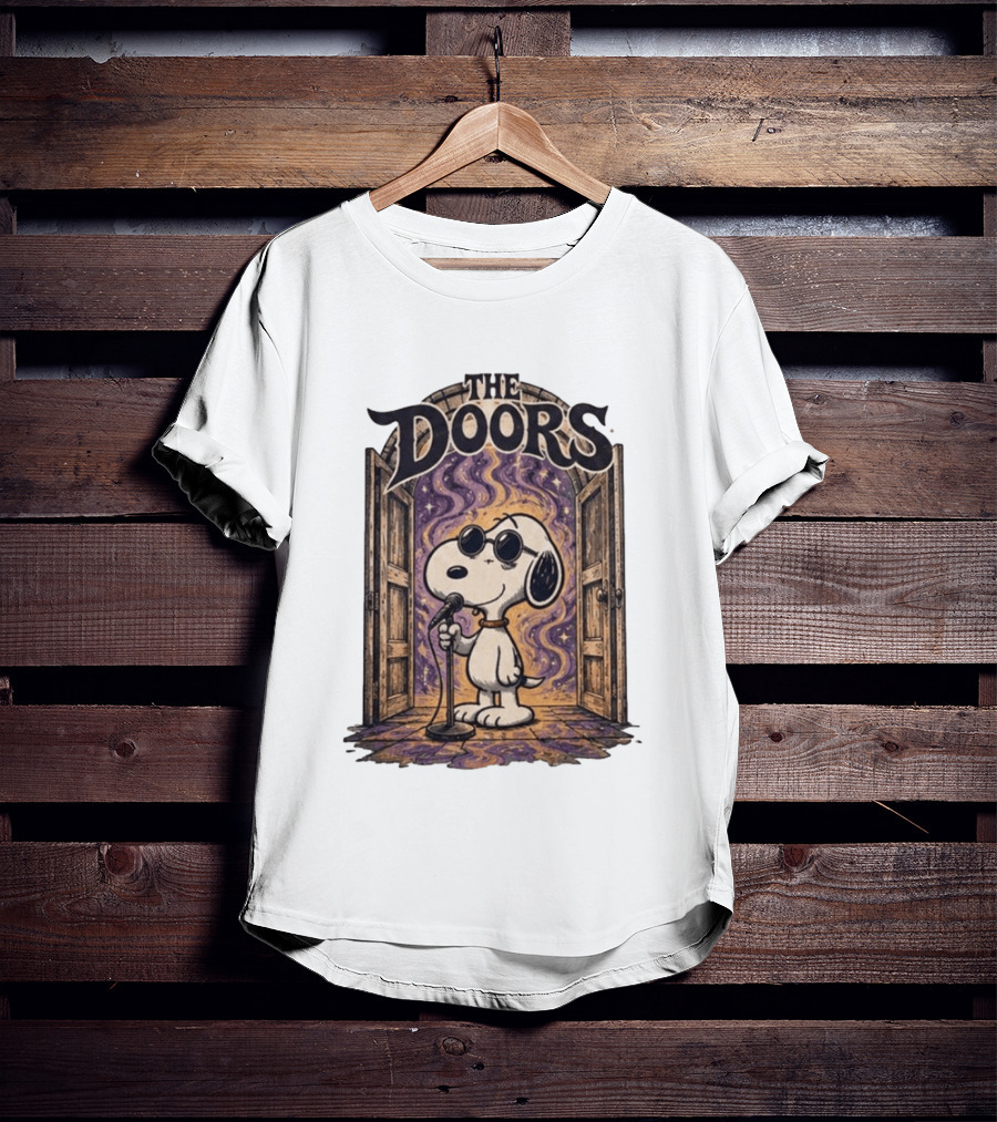 Snoopy The Doors Open The Mind Midnight Light T-Shirt