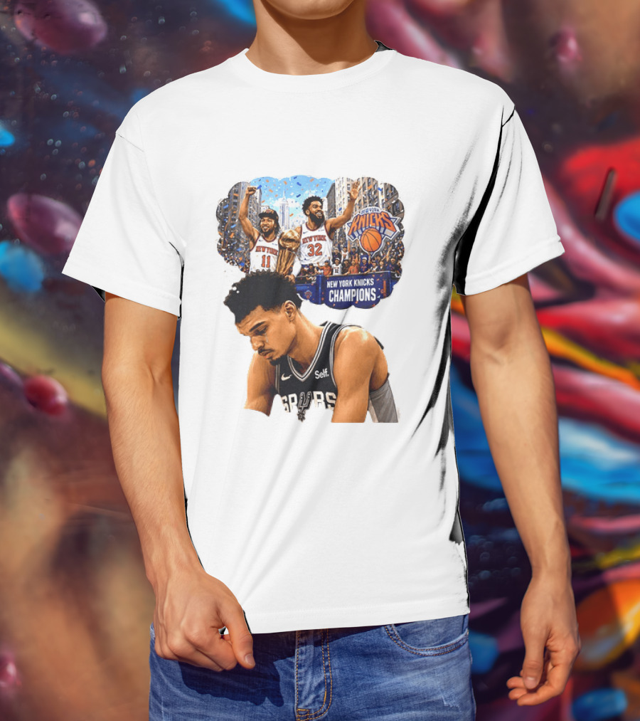 Victor Wembanyama Spurs Dreaming Jalen Brunson Karl Anthony Towns Knicks Champions T-Shirt