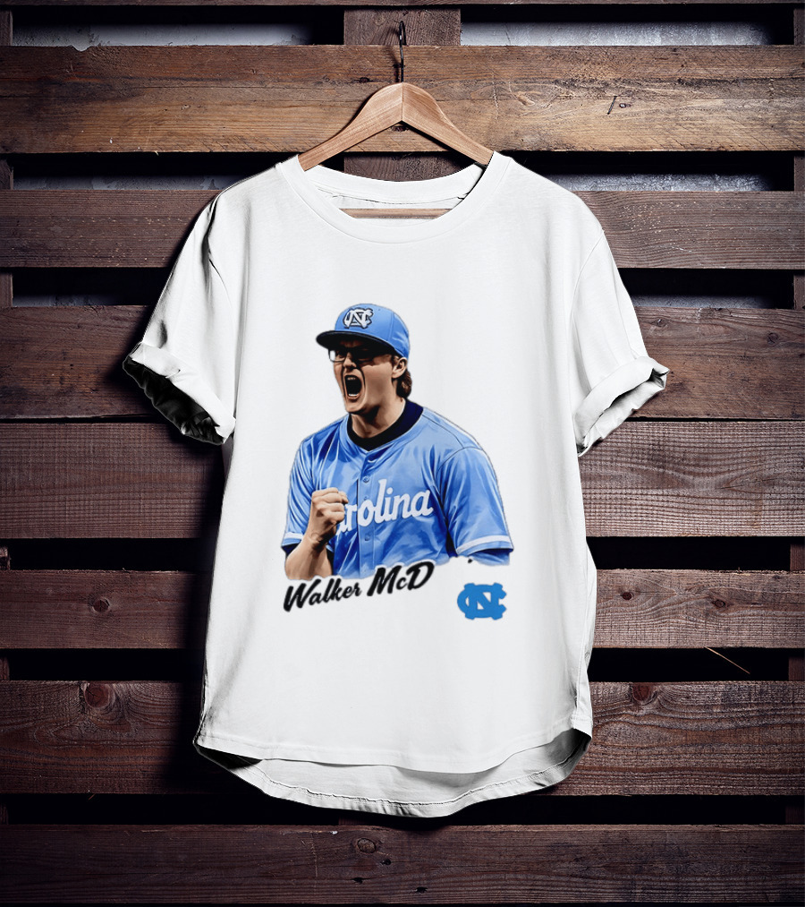 Walker McD North Carolina Tar Heels Baseball Carolina Blue Team Spirit T-Shirt