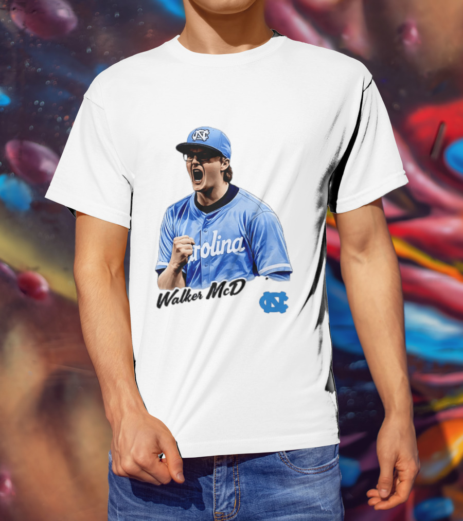 Walker McD North Carolina Tar Heels Baseball Carolina Blue Team Spirit T-Shirt
