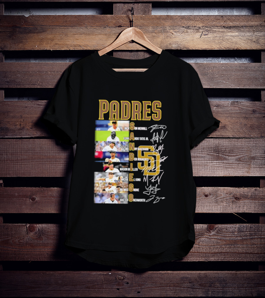 Padres San Diego Jackson Merrill Fernando Tatis Jr Manny Machado MLB Team Logos T-Shirt