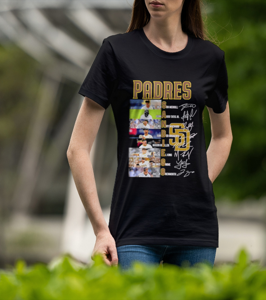 Padres San Diego Jackson Merrill Fernando Tatis Jr Manny Machado MLB Team Logos T-Shirt